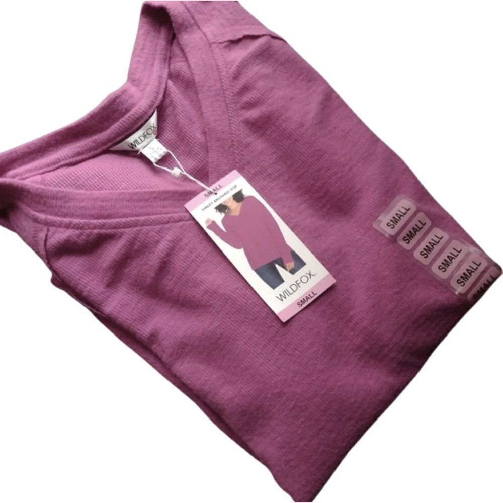 NWT Wildfox Haley Brushed Top in Elderberry Sz. S - Picture 3 of 3